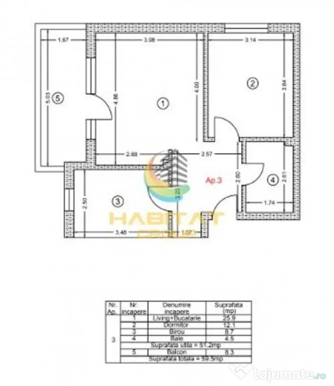 Apartament Modern 3 Camere 59.50mp Aparatorii Patriei - Bucuresti (Bucuresti-Ilfov)