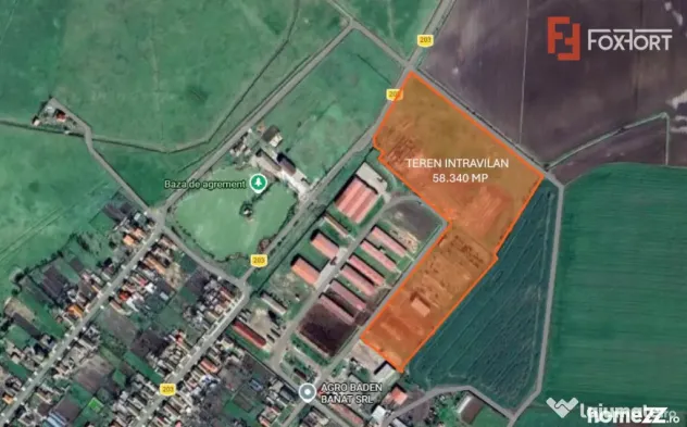 Teren intravilan cu suprafata de 58.340 mp, in Sanmartinul S - Peciu Nou (Timis)