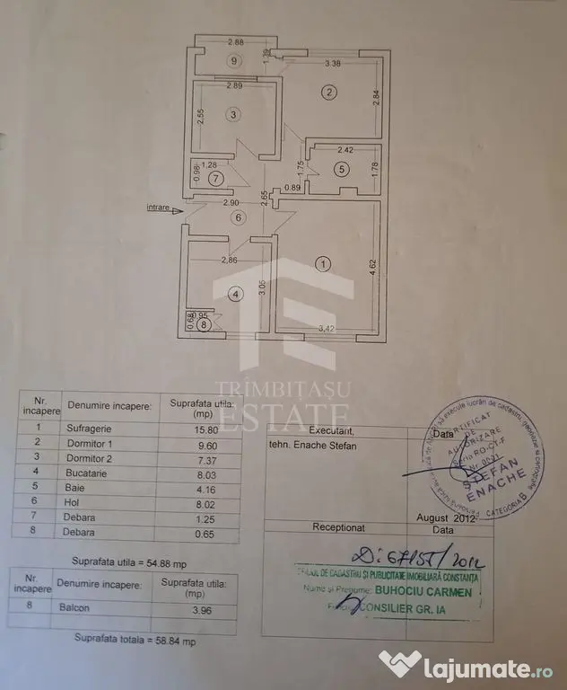 Ap. 3 camere decomandat Năvodari Str. Delfinului + loc parcare - Navodari (Constanta)