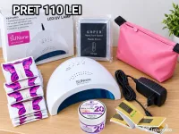 Set lampa unghii Tipsuri gel portfard șabloane