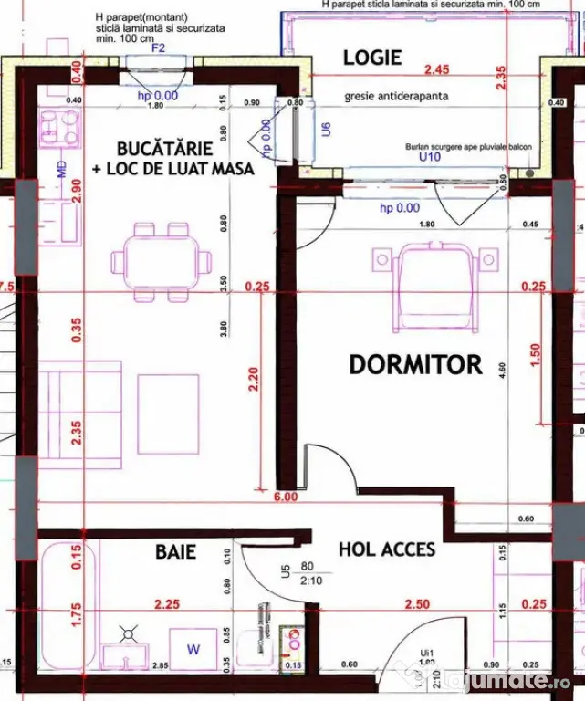 Apartament 1 camera 37.45 mp logie 5.76 mp in Floresti zona - Floresti (Cluj)