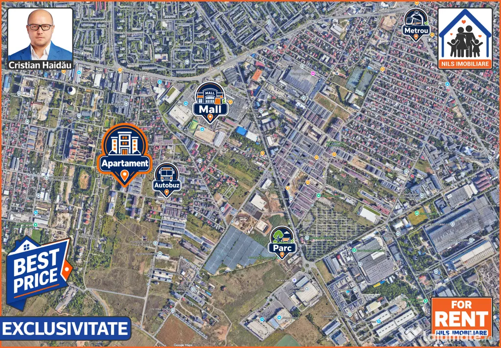 De inchiriat: Apartament 3 camere | Bloc nou | Mall Grand Arena - S4