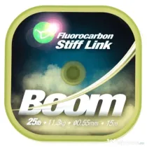 Fir Fluorocarbon Korda Boom Stiff Link, Low Vis Green, 0.45mm, 15m