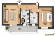 Apartament 2 camere, decomandat, balcon si parcare, Vlahuta