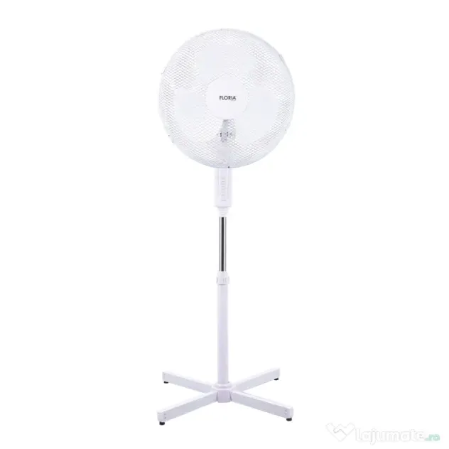 Ventilator cu picior, 40W, funcționare silențioasă, înălțime reglabilă 98–130 cm, oscilație 90°, alb FLORIA / ZLN1180