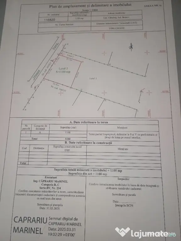 Vând teren intravilan comercial - productie 4400mp - Carpinis (Brasov)