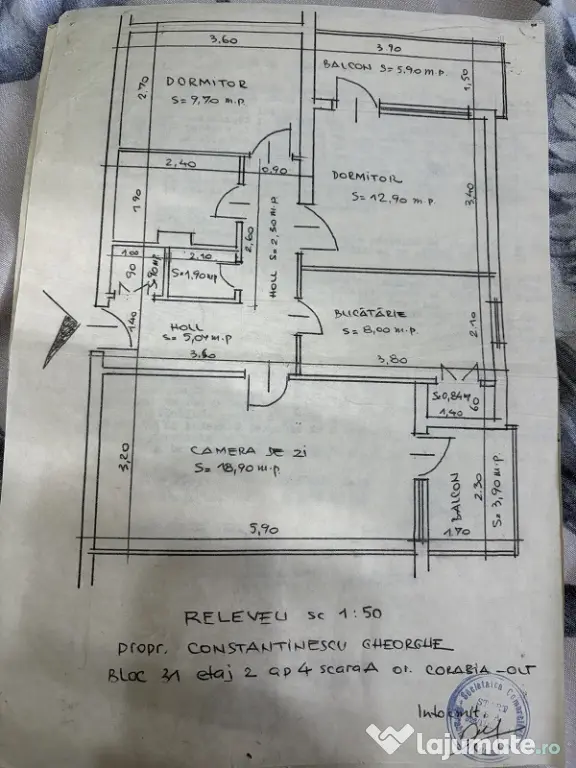 Apartament 3 camere de vanzare, 70,5mp, Strada Tudor Vladimirescu