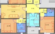 3 camere, 1/8, 68 mp, bloc 1980-Apusului 