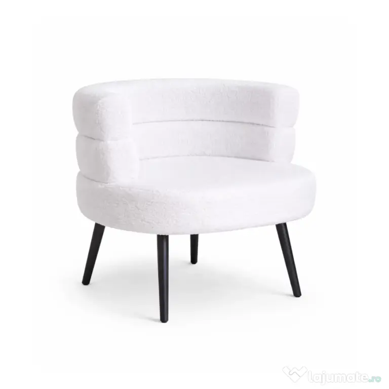 fotoliu modern bucle alb