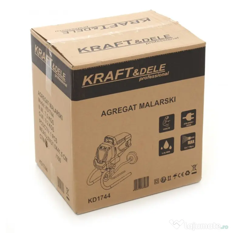 Pompa zugravit vopsit airless electrica cu piston 8kW KraftDele 1744