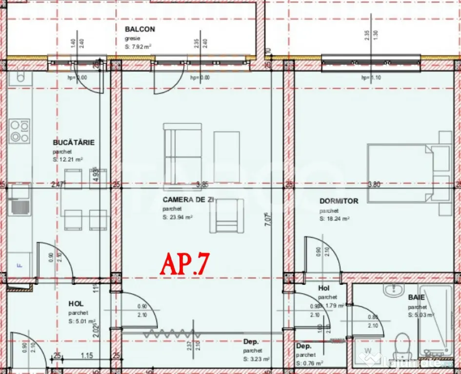 COMISION 0 - Apartament de vanzare 2 camere decomandate balc - Sibiu (Sibiu)