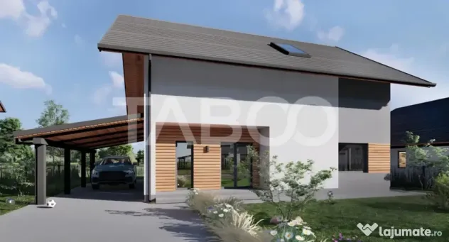 Casa individuala de vanzare cu teren generos- predare la alb - Sura Mica (Sibiu)