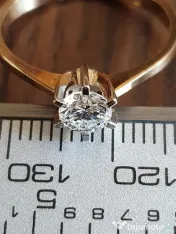 Inel deosebit solitaire cu diamant natural 0,6ct VS 