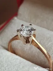 Inel deosebit solitaire cu diamant natural 0,6ct VS 