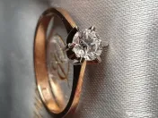 Inel deosebit solitaire cu diamant natural 0,6ct VS