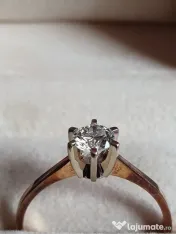 Inel deosebit solitaire cu diamant natural 0,6ct VS 