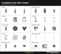 Elemente fier forjat: varfuri, cosuri, rozete, C S, balustrade