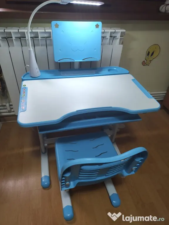 Birou copil 6-12 ani cu scaun si lampa
