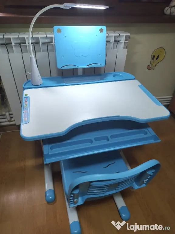 Birou copil 6-12 ani cu scaun si lampa