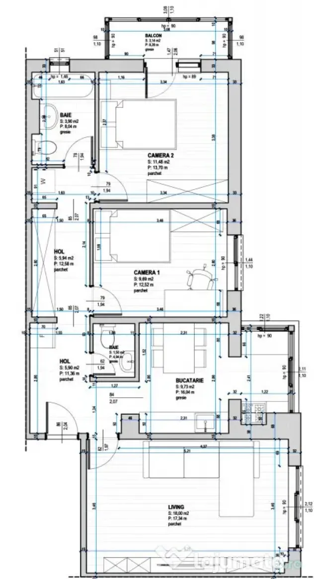 Apartament elegant cu 3 camere, 66 mp utili - zona Lunei - Timisoara (Timis)
