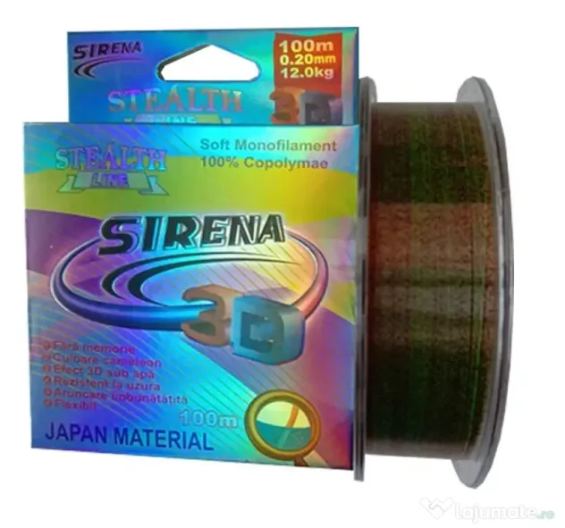 UNKNOWN FIR MONOFILAMENT SIRENA STEALTH 3D, 100m, 0.25mm/13kg