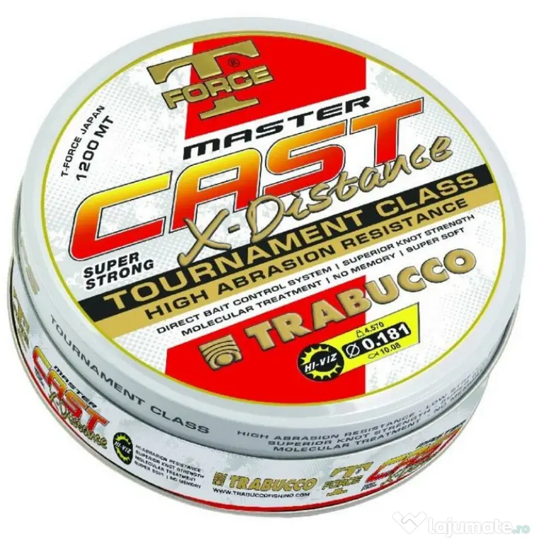 TRABUCCO FIR MONOFILAMENT TRABUCCO T-FORCE XPS MASTER CAST HV, 1200m 0.22mm/6.95Kg