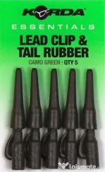 KORDA SET CLIPSURI PLUMB SI CONURI ANTITANGLE KORDA ESSENTIALS LEAD CLIPS & TAIL RUBBERS, CAMO GREEN