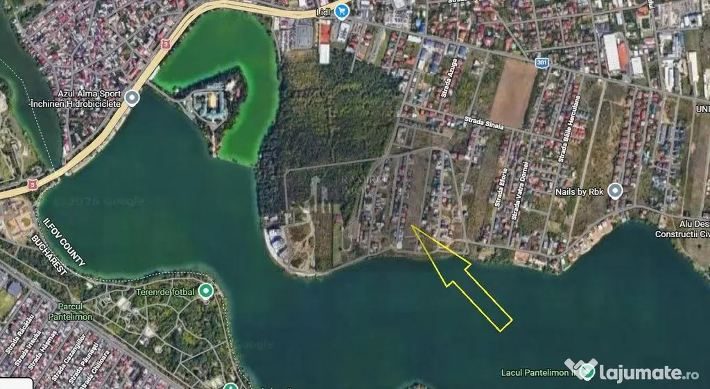 Teren pe malul Lacului Pantelimon 392mp front 22m langa cartier Titan - Pantelimon (Bucuresti-Ilfov)