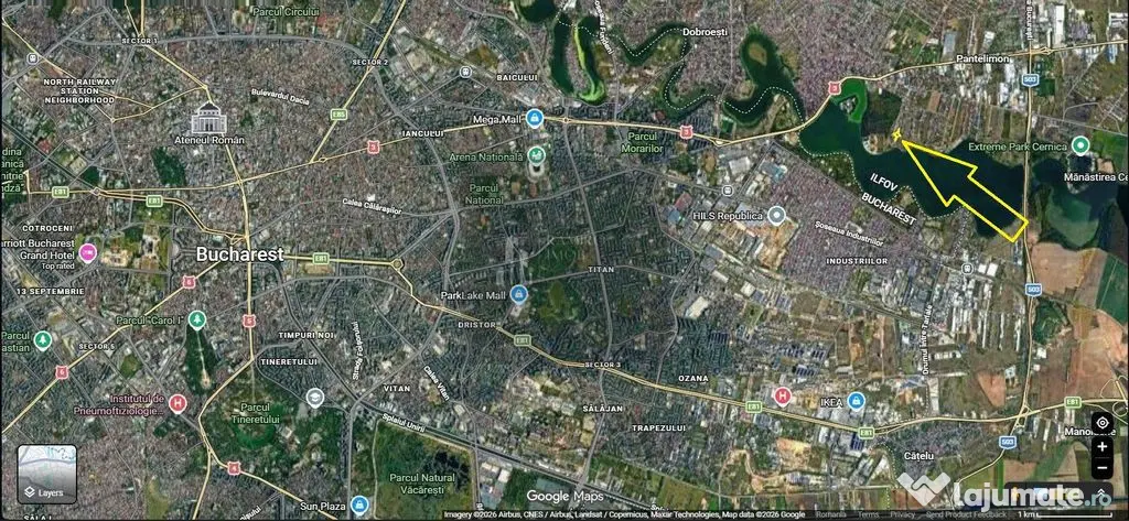 Teren pe malul Lacului Pantelimon 392mp front 22m langa cartier Titan - Pantelimon (Bucuresti-Ilfov)