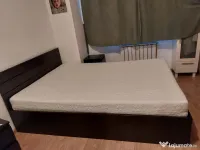 Pat cu somiera 140x200 cu saltea, sertar depozitare