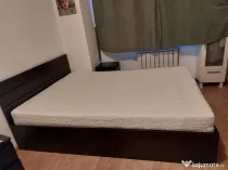Pat cu somiera 140x200 cu saltea, sertar depozitare