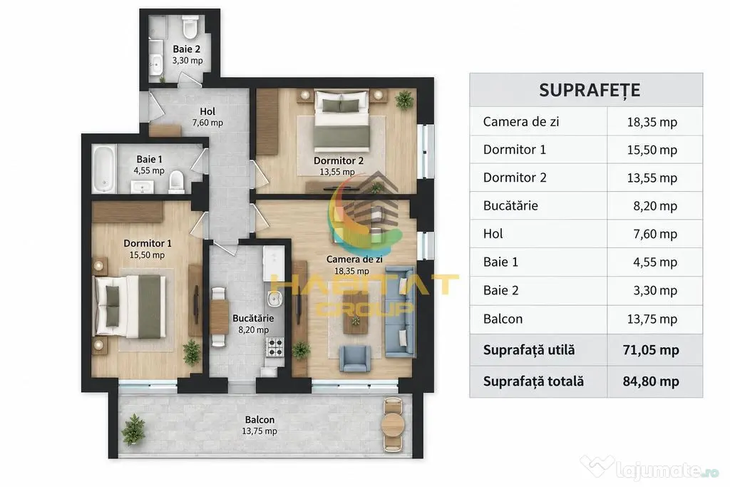 Apartament 3 camere - 13 min de metro Nicolae Teclu - Bucuresti (Bucuresti-Ilfov)