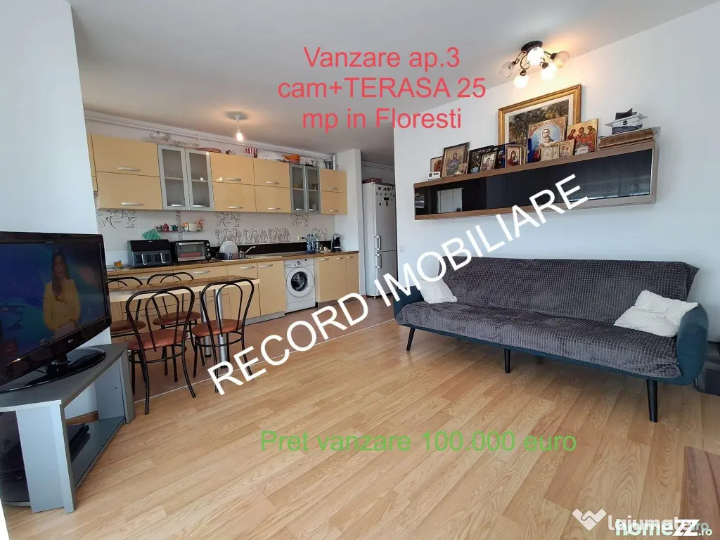 Apartament 3 camere 55 mp si terasa 25 mp, parcare Floresti - Floresti (Cluj)