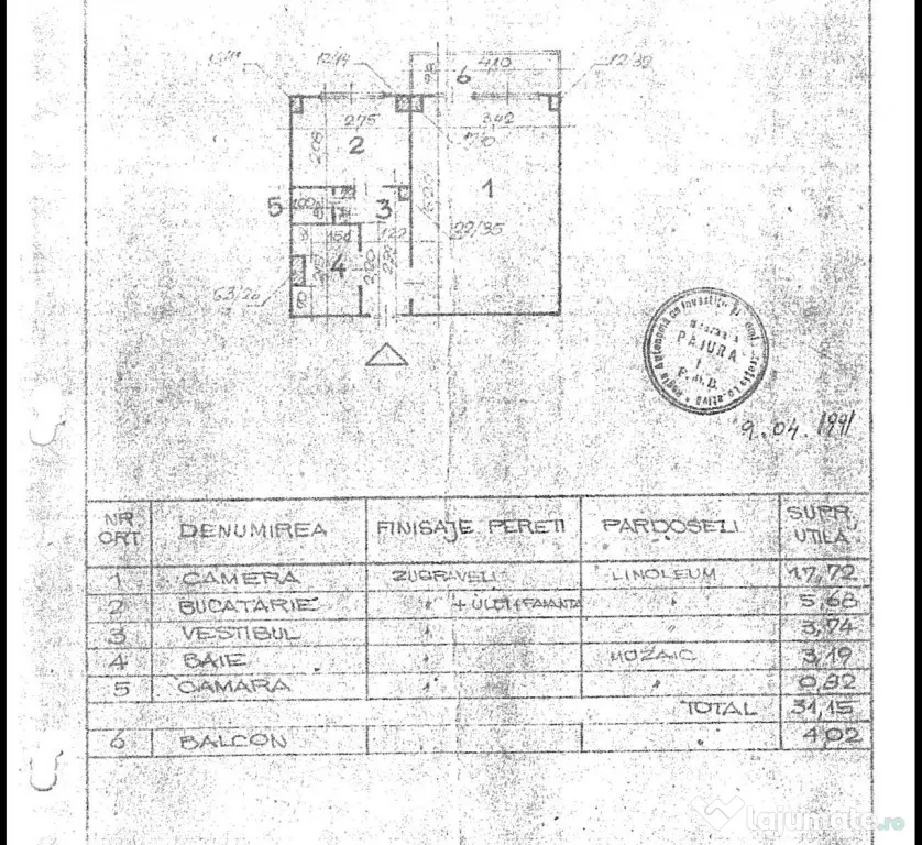 Garsonieră decomandată de vânzare – Zona 1 Mai, etaj 2 - Bucuresti (Bucuresti-Ilfov)