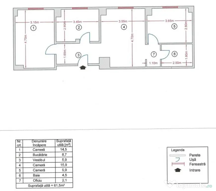 3 camere 61 mp - semidecomandat - Gara de Nord - Bucuresti (Bucuresti-Ilfov)