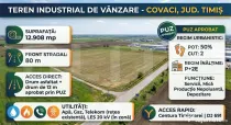 Teren industrial, 12.908 mp, hale, PUZ aprobat, front 80m, c