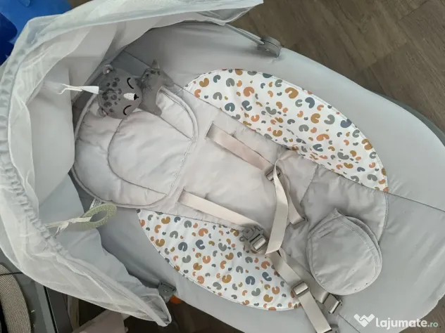 Balansoar electric Kinderkraft LUMI 2, Bluetooth, telecomandă, gri deschis