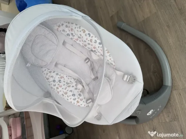 Balansoar electric Kinderkraft LUMI 2, Bluetooth, telecomandă, gri deschis