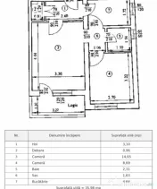 Apartament cu 2 camere, mobilat și utilat - Podu Ros, la 1 