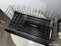 Suport uscător vase din inox, nou, cu tavă 