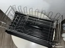 Suport uscător vase din inox, nou, cu tavă
