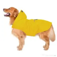 Pelerină ploaie câine cu glugă Benzi reflectorizante Ultralight - M/L Galben