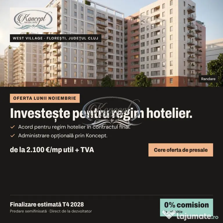 Zona VIVO, apartamente cu potential pentru aparthotel - Floresti (Cluj)