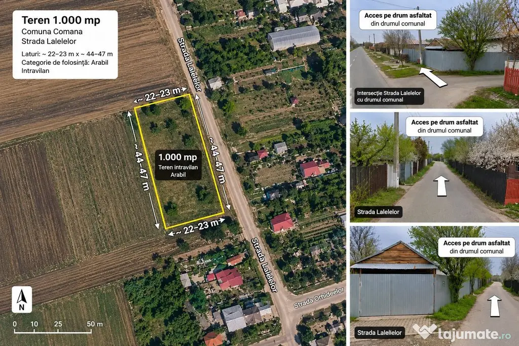 Lot de casa 1000 mp Grădiștea Comana - Gradistea (Giurgiu)