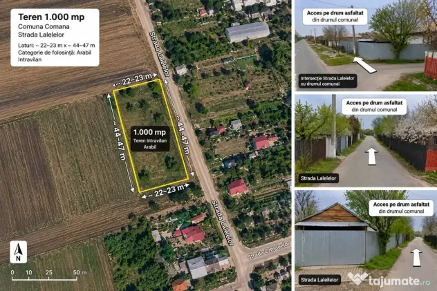 Lot de casa 1000 mp Grădiștea Comana - Gradistea (Giurgiu)