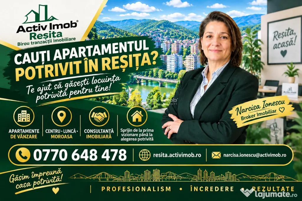 Resita, Apartam. 2 cam. Cf.1 Sporit, Decom. Zona Lunca - Resita (Caras-Severin)
