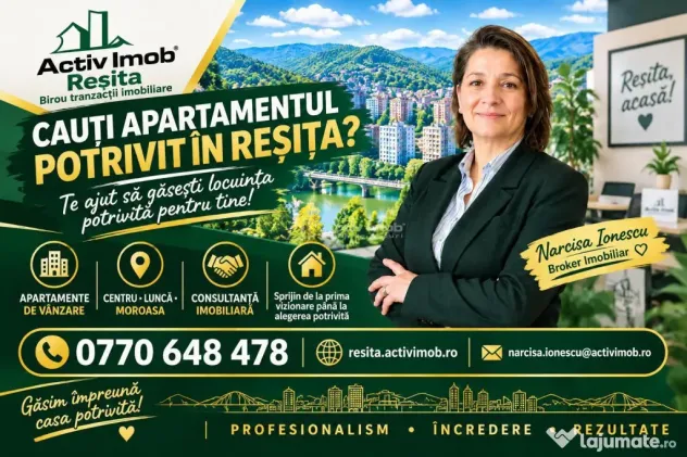 Resita, Apartam. 2 cam. Cf.1 Sporit, Decom. Zona Lunca - Resita (Caras-Severin)