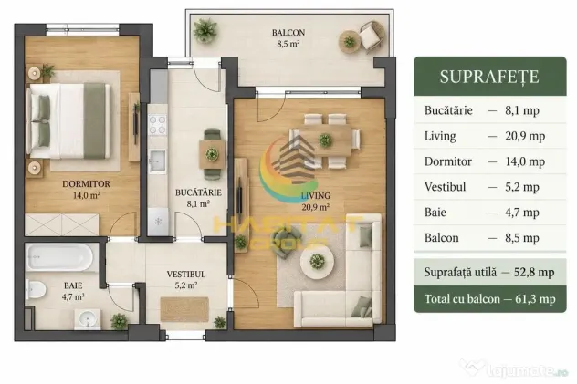 Pallady 2 camere decomandat spatios 61 mp bloc tip Boutique - Bucuresti (Bucuresti-Ilfov)