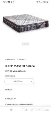 Dormitor(pat 160, saltea, dulap si noptiere) 