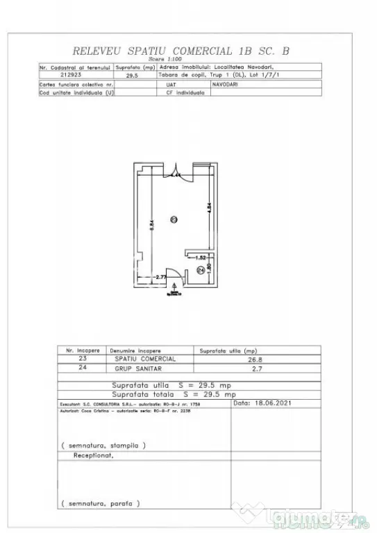Spatiu comercial 29.5 mp situat in Mamaia Nord, la 50 m de p